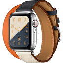 fullion AppleWatch 革レザーベルト バンド ストラップ アップルウォッチ series 1/2/3/4/5/6/SE ロング 二重巻き iwatch Apple Watch 革バンド 42mm 44mm White Blue(2)