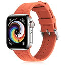 FRESHCLOUD コンパチブルapple watch バンド スポーツバンド 交換ベルト シリコン素材 柄入り 防汗 apple watch series 6 5 4 3 2 1 SE 対応 38mm 40mm 42mm 44mm アップルウォッチ バンド iwatch バンド ビジネススタイル 38mm/40mm オレンジ