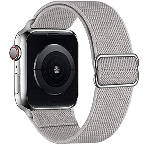 Doris Boutique JP - ナイロンバンド 対応 Compatible With Apple Watch, スポーツループバンド ストラップ 通用 バンド 適応 for iWatch Series 6/5/4/3/2/1/SE (42/44mm, ナイロン (グレー))
