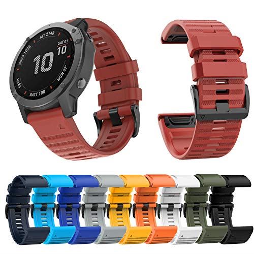 FIVOF 26MM 22MM バンド for ガーミン 交換用シリコン製 ベルト対応ガーミンGarmin Approach S60 S62 MARQ Forerunner 935/945 Instinct ... レッド FIVOF 26MM 22MM バンド for ガーミン 交換用シリコン製 ベルト対応ガーミンGarmin Approach S60 S62 MARQ Forerunner 935/945 Instinct ... レッド