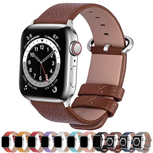 Fullmosa Apple Watch対応 バンド ベルト アップルウォッチバンド38mm/40mm apple watch 6/5/4/3/2/1&SE バンド 本革レザー 交換バンド ラグ付き 38mm/40mm ... ブラウン
