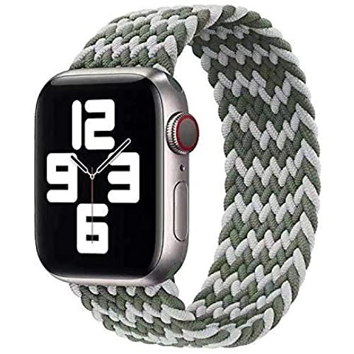 apple watch バンド iwatch バンド 【2021年最新スタイル】デッドソロループ 編組バンド apple watch 6/5/4/3/2/1/SEに対応 アップルウォッチ バンド 42mm/44mm-s ホワイト+グリーン