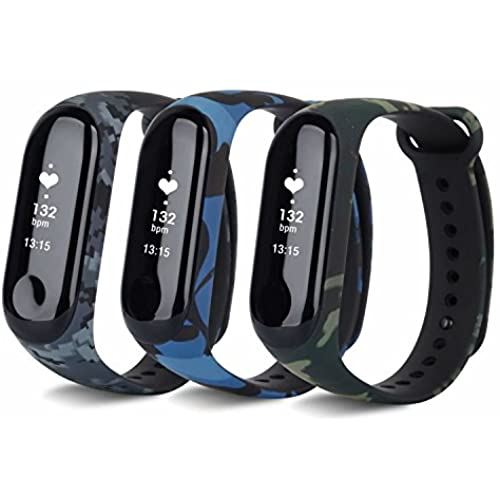 シャオミ スマートウォッチ メンズ T-BLUER Xiaomi Mi Band 3/Mi Band 4バンドスマートブレスレットアクセサリー（トラッカーなし）のカラフルな交換バンドストラップリストバンド 3PCS05