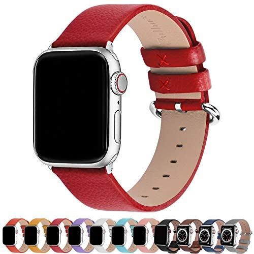 ・【サイズ】：Fullmosa アップルウォッチ バンドは38mm/40mmは、5.4インチから7.5インチまでの手首に適応します。精密切断の小穴があり、サイズを自由に調整できるので、どなたでも安心してご利用いただけます。二段式のクロスステッチループは、頑丈で型崩れしません。apple watch series 1/2/3/4/5/6，SE，,apple watch Nike+,Hermes,Edition(2015, 2016, 2017，2018，2019)の専用iwatch バンドです。・【高い品質】： Fullmosa100%の正品iWatch 交換バンドは本革を厳選して利用し、ソフトな触感があります。プラスチック製品と異なり、RoHS認証を取得しており、有毒物質はありません。【簡単な装着】：新しいスライド技術を利用し、iwatch ストラップの取り付けも取り外しもとても簡単です。付属の交換用金具で、カチッという音とともに固定します。【上品な外観】：ステンレス製の留め金はシンプルで優雅な外観を呈しています。高級感があり、カラフルで洒落た雰囲気を演出します。新しい革製apple watch ストラップで、新しい気分はいかがですか。・【Fullmosaからのポイント】本革ですので、水濡れや長時間の使用には色褪せなどの状況が避けられません。直接に水浸透をご避け下さい。そして、革専用なクリーナーをご使用頂けます。※在庫更新のタイミングにより、在庫切れの場合やむをえずキャンセルさせていただく可能性があります。ご了承のほどよろしくお願いいたします。