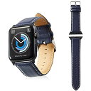 エレコム Apple Watch バンド 42mm ソフトレザー ラウンドボートタイプ ネイビー AW-42BDLRBBU