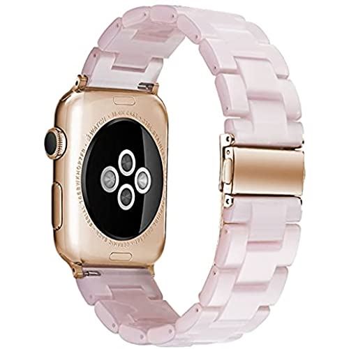 Miimall 対応Apple Watch 1/2/3/4/5/6/SE 樹脂バンド Apple Watch 6 42mm 交換バンド バンド 樹脂材質 ステンレス 調節可能 アップルウォッチ 5 44mm スマート ウォッチ 交換バンド ベルト(ピンク|42mm 44mm)