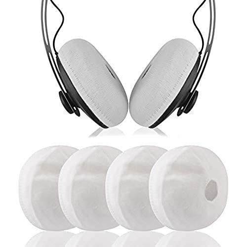 Geekria カバー 2 ペア 互換性 イヤーパッドカバー 劣化防止、防塵 ヘッドホン交換用 ストレッチニット 4-8CM ヘッドホン用 洗濯可 (小型/ホワイト)