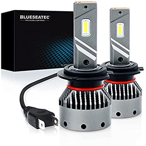 BLUESEATEC H7 LEDヘッドライト 爆光 20000LM 50W 超高輝度 日本製CSPチップ 車検対応 キャンセラー内蔵 99％車種対応 12V/24v（ハイブリッド車 EV車対応) 定電流回路搭載 ... H7 2個セット