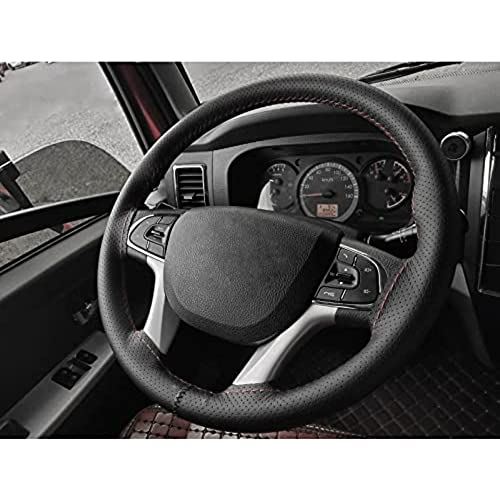 【編み込み式】スズキ 新型 ハスラー 「MR92S MR52S 」 車用ハンドルカバー ステアリングカバー 通気性いい 滑り止め 握りやすい 手触りいい 手縫い 黒色