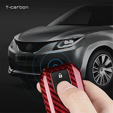 T-carbon 新型 ジムニーキーケ ス リアルカーボン製 JB64W スマートキーケース スズキ スズキ キーケース キーカバ ジムニー (通り穴型 黒)