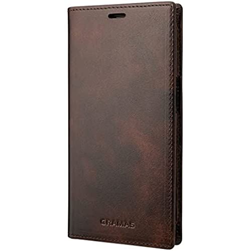 GRAMAS グラマス iPhone13 Pro ケース レザー 本革 手帳 Museum-calf Genuine Leather Book Case 耐衝撃 高級 ビジネス ギフト ダークブラウン