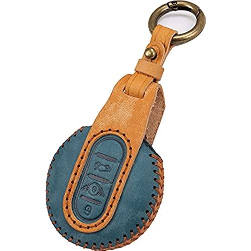 【smasol】BMW MINI キーケース 本革 キーカバー ミニ Fシリーズ F60 F56 F55 F54 クーパー クーパーS クロスオーバー COOPER CROSSOVER キーカバー 専用設計 全面保護 (MINI（なめし革）, グリーン)