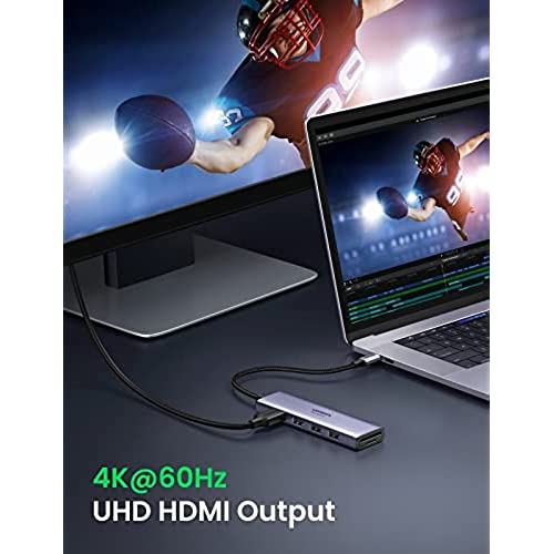 UGREEN USB Cハブ 4K@60Hz HDMI出力 6-IN-1 Type-Cアダプター HDMI 4K 3＊USB 3.0ポート SD / MicroSDカードリーダー Surface Dell MacBook HPXPSなどと互換性のあり 2