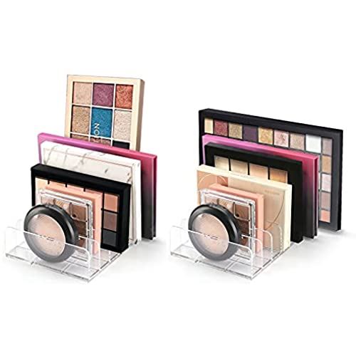 Lolalet [2個入り]アイシャドウスタンド、メイク収納 14仕切り 化粧品収納 アクリルスタンド メイクボックス 透明
