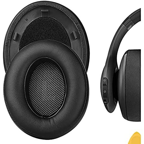 Geekria QuickFit イヤーパッド 互換性 パッド JBL Everest Elite 700, V700NXT ヘッドホンに対応 イヤパッド/イヤークッション/イヤーカップ (プロテインレザー/ブラック)
