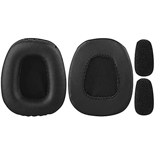 Geekria イヤーパッド + マイクウインドスクリーンフォーム 互換性 パッド BlueParrott B550-XT, B550XT ヘッドホンに対応 パッド イヤー/イヤーカップ (プロテインレザー/ブラック)