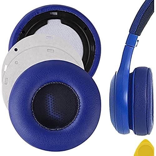 Geekria イヤーパッド QuickFit 互換性 パッド JBL E35, E45bt, E45 ヘッドホンに対応 パッド イヤー/イヤーカップ (プロテインレザー/青) 1