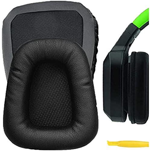 Geekria QuickFit イヤーパッド 互換性 パッド Razer Chimaera, Razer Electra ヘッドホンに対応 イヤパッド/イヤークッション/イヤーカップ (プロテインレザー/ブラック)