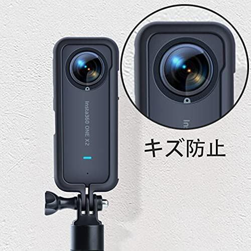 [2枚入り]for Insta360 ONE X2 粘着式レンズ保護フィルム ONE X2 3D レンズ保護フィルム/キズ防止/高透過率 Insta360 ONE X2 保護フィルム 2