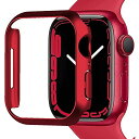 Miimall 対応Apple Watch Series7 45mm 専用ケース 【2021新モデル】アップルウォッチ 45mm 保護カバー PC材質 超簿軽量 衝撃吸収 装着簡単 傷防止 Apple Watch 7 ケース（45mm|レッド） その1