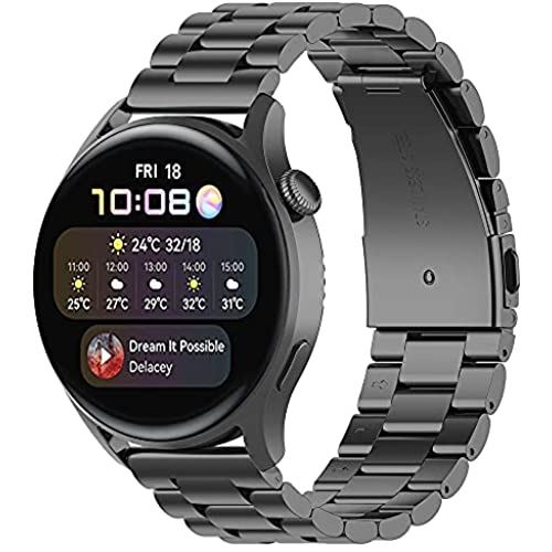 Miimall For Huawei Watch 3 /3 Pro バンド22mm Huawei Watch GT 46mm/GT 2 46mm/GT 交換バンド 金属 高級ステンレス 調節可能 ビジネス風Huawei Watch 2 Classic/2 Pro 交換バンド(ブラック) Miimall For Huawei Watch 3 /3 Pro バンド22mm Huawei Watch GT 46mm/GT 2 46mm/GT 交換バンド 金属 高級ステンレス 調節可能 ビジネス風Huawei Watch 2 Classic/2 Pro 交換バンド(ブラック)