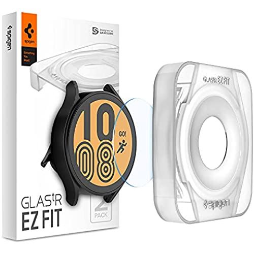 Spigen EZ Fit ガラスフィルム Galaxy Watch 4 44mm 用 貼り付けキット付き Galaxy Watch4 44mm 対応 保護 フィルム 2枚入 Spigen EZ Fit ガラスフィルム Galaxy Watch 4 44mm 用 貼り付けキット付き Galaxy Watch4 44mm 対応 保護 フィルム 2枚入