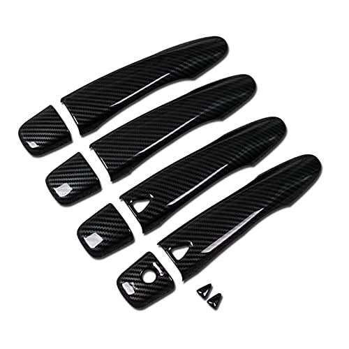 Ruiq 日産 新型 ノート e13 専用 外装 アウタードアハンドルカバー ノブ フルカバータイプ Nissan NOTE E-Power 専用設計 (炭素繊維黒色仕様 スマートキー入力ボタン穴があります)