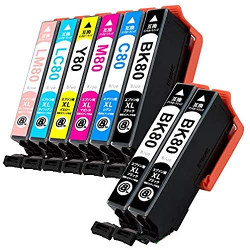 IC6CL80L トウモロコシ【 6色 +BK2本 合計8本 増量タイプ 】 B/ue製互換インクカートリッジ 新タイプQR..