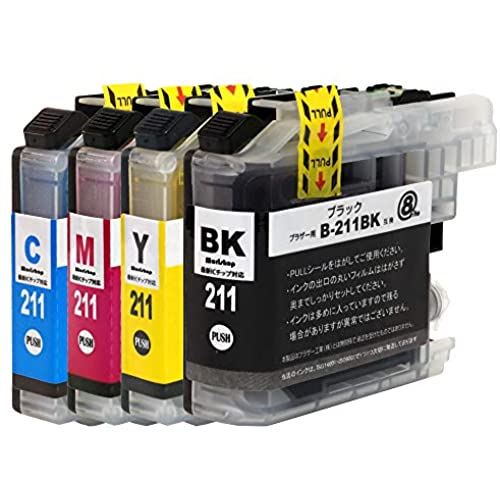 LC211 (BK/C/M/Y)【4色セット】ブラザー用 純互換インクカートリッジ 残量表示対応 最新ICチップ 対応機種: MFC-J997DN / MFC-J997DWN / MFC-907DN / ... LC211 (BK/C/M/Y)【4色セット】ブラザー用 純互換インクカートリッジ 残量表示対応 最新ICチップ 対応機種: MFC-J997DN / MFC-J997DWN / MFC-907DN / ...