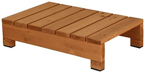 ガーデンガーデン デッキ風縁台 ライト用ステップ台(踏み台) 65cm×40cm ライトブラウン 防水用ゴム足付..