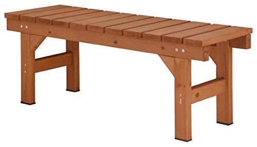 ガーデンガーデン デッキ風縁台 ライト コンパクト(ベンチタイプ) 107cm×34cm ライトブラウン 防水用ゴ..