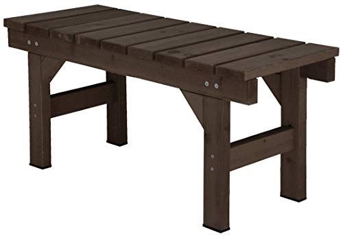 ガーデンガーデン デッキ風縁台 ライト コンパクト(ベンチタイプ) 87cm×34cm ダークブラウン 防水用ゴ..