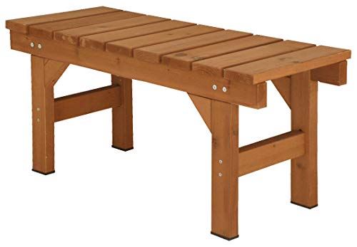 ガーデンガーデン デッキ風縁台 ライト コンパクト(ベンチタイプ) 87cm×34cm ライトブラウン 防水用ゴ..