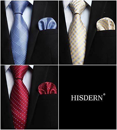 HISDERN(ヒスデン) ブランド品 ネクタイ チーフ 3本セット 高級 ギフトボックス付...