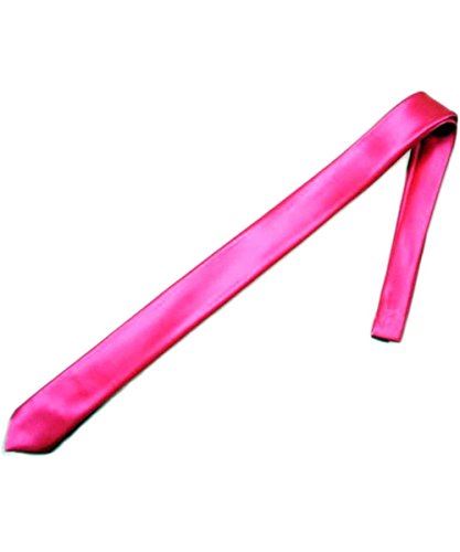 【ノーブランド品】カラフルな細ネクタイ ピンク