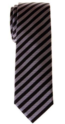(リトリーズ) RETREEZ ストライプ柄 織り生地 細ネクタイ タイ - 多色展開 Grey and Black Stripe (リトリーズ) RETREEZ ストライプ柄 織り生地 細ネクタイ タイ - 多色展開 Grey and Black Stripe
