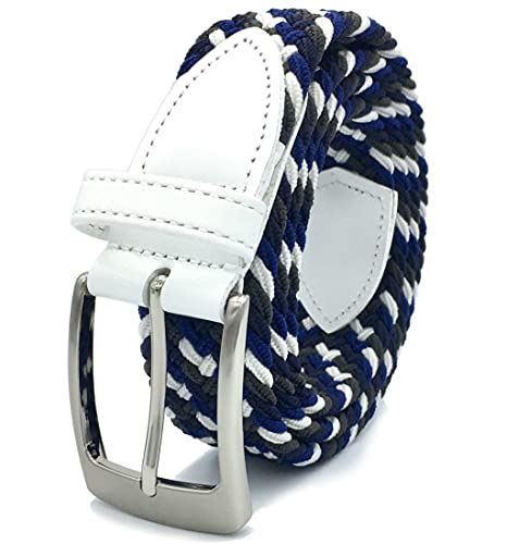 ゴムメッシュベルト ゴルフ 日本製 ハンドメイド 本革 ゴルフベルト スポーツ SADO ネイビー