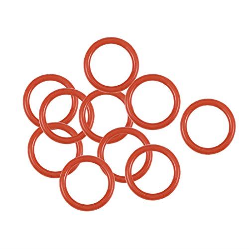 uxcell シリコンOリング VMQシールリングガスケット 外径8mm 内径6mm 幅1mm レッド 10個入り