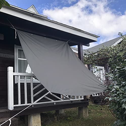 HIRARI 日除け シェード オーニング 1.8x1.8m 撥水シェード 雨除け シェード グレー