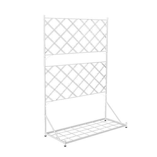 ガーデンガーデン L型アイアンフェンス ロータイプ ブラック プランター台付きトレリス・ハンギングスタンド IFL-138-WHT