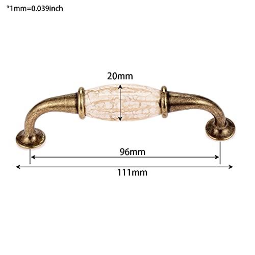 取っ手 アンティーク 引き出し つまみ 食器棚 取手 キャビネット タンス ノブ 戸棚 DIY ハンドル セラミック製 96mm 10個セット