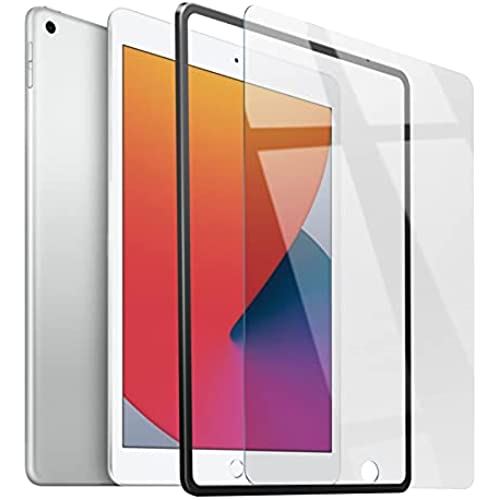 【ブランド】ガイド枠付き ガラスフィルム iPad 10.2 用 iPad 9世代 / 8世代 / 7世代 専用 強化 ガラス 保護 フイルム 全面保護 ケース 【WANLOK】9H 2.5D 0.3mm iPad7 10.2 Clear 387