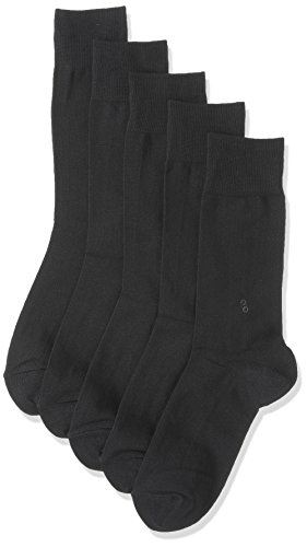 日本製靴下 綿100% 消臭ビジネスソックス 5足セット オーガニックコットン 黒 24-27cm 黒（ワンポイント）