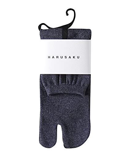 [ハルサク] 日本製 足袋 ( 2本指 ) 1足組 靴下 メンズ カジュアル スニーカー スポーツ 綿 春 夏 tabi-half ネイビー杢×ブラック