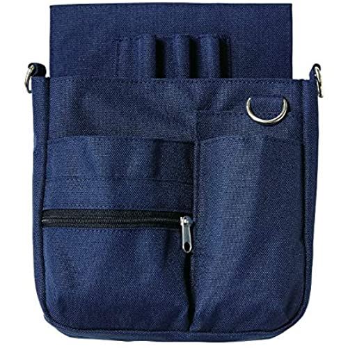 [アンファミエ]ナースポーチ オーガナイザー 大容量 2way マチ付き ベルト付き ネイビー