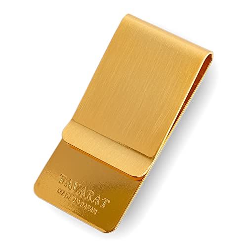 [タバラット] マネークリップ メンズ 日本製 真鍮 サテーナ加工 バレル研磨 札ばさみ Tps-006 ゴールドサテーナ