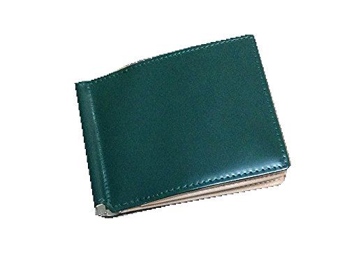 【Saint Mode（セイントモード）】国産コードバン(馬尻革)×本ヌメ革 BOX型小銭入れ付マネークリップ グリーン