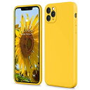 SURPHY iphone 11 Pro ケース シリコン, 直辺iPhone 11 Pro シリコンケース(各レンズの個別保護) 5.8インチ対応(2019)アイフォン11 Pro ケース 耐衝撃 防指紋 超軽量 ひまわり黄