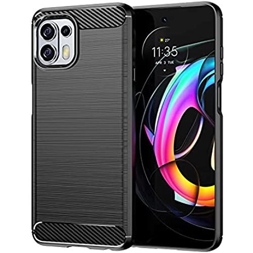 Motorola Edge20 Fusion ケース【MARR】 スマホケース 炭素繊維カバー TPU シリコン ケース 保護バンパー 弾力性付き moto edge20 fusion 専用 耐衝撃 (ブラック)