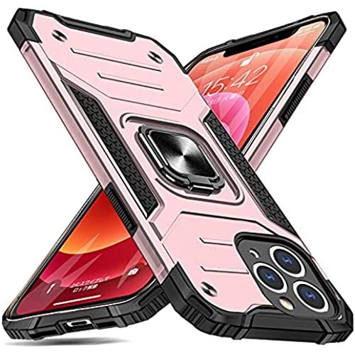 樂天商城 - iPhone 11 Pro ケース リング付き 衝撃吸収 耐衝撃 落下防止 米国軍事MIL標準取得 スタンド機能 PC+TPU 二重構造 防塵 薄型 軽量 一体型 360度回転 全面保護カバー アイフォンケース 黒 ピンク